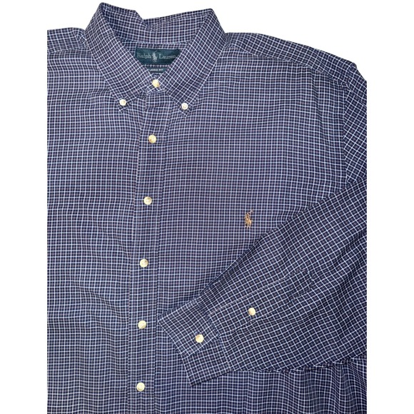 Ralph Lauren Other - Ralph Lauren Men's Classic Fit Navy White‎ Brown Button Down Shirt 2XB Big